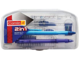 Camlin 2 in 1 Geometry and Pencil Box Set (Blue) Geometry Box  (White)